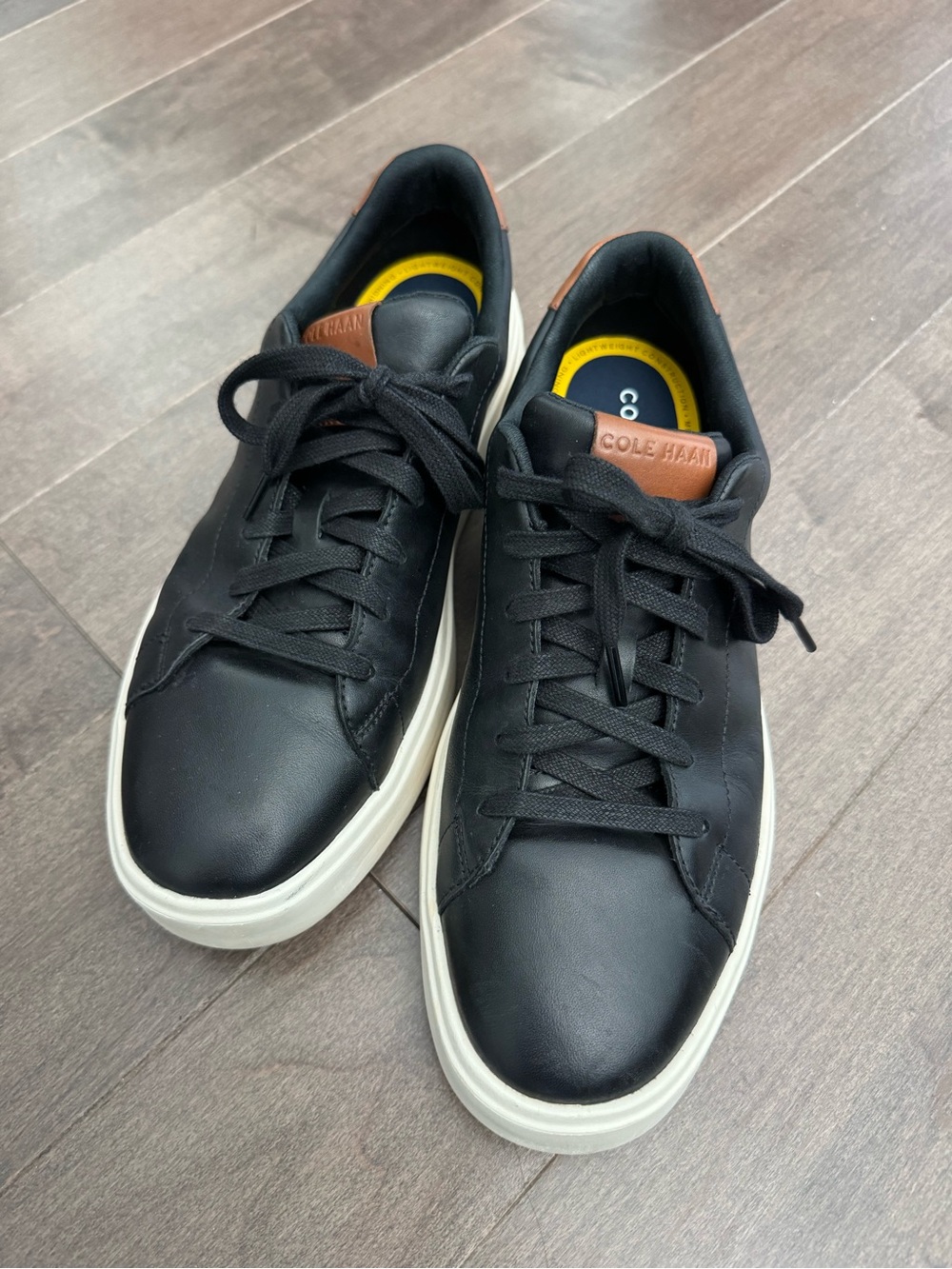 Cole Haan Grand Crosscourt leather sneakers in black leather (men’s size 9.5)